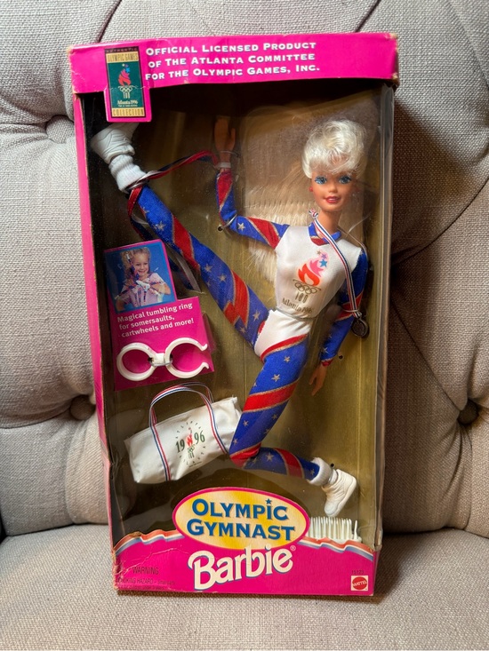 Barbie Accessories - Barbie Olympic Gymnast Doll - Red, White, Blue 1996 Atlanta USA
